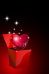 Image showing heart in gift pack