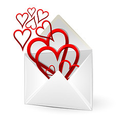 Image showing loving hearts in envelope