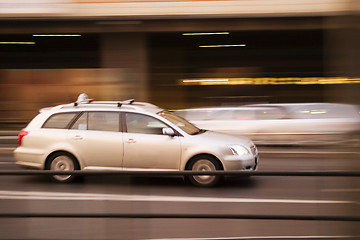 Image showing Speeding Taxi