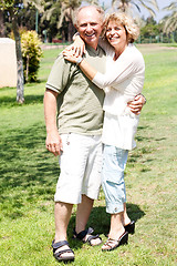 Image showing Affectionate senior couple embracing