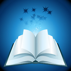 Image showing open book with stars