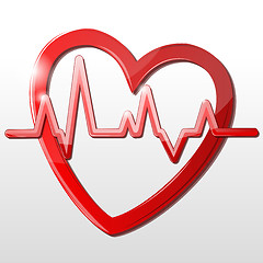 Image showing heart with cardiograph