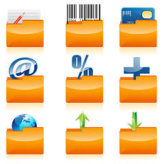 Image showing business icons in folder