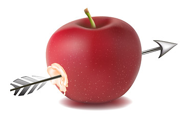 Image showing apple with arrow