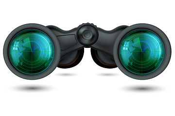 Image showing binoculars with target map