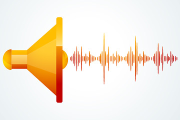 Image showing speaker with music waves