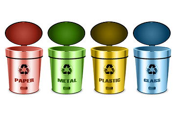 Image showing sets of recycle bins