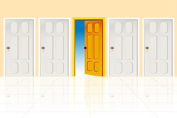 Image showing several doors