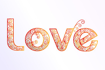 Image showing floral love text