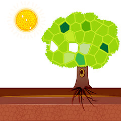 Image showing natural tree with sun