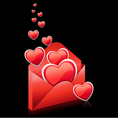 Image showing hearts in envelope