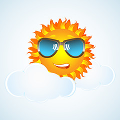 Image showing happy sun in cloud with eye-wear