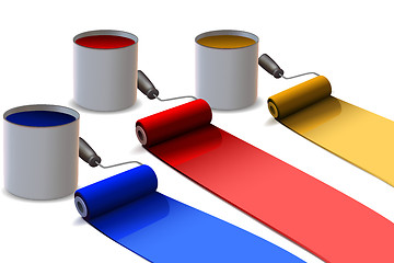 Image showing colorful paint rollers