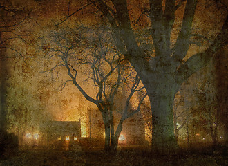 Image showing Night in the park retro