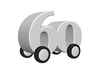 Image showing number sixty on wheels