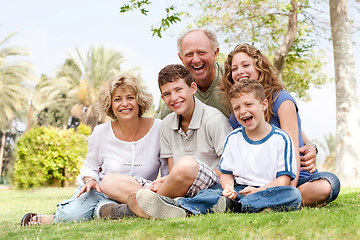 Image showing Happy family having fun in the park