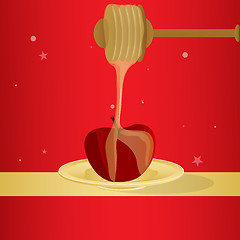 Image showing vector honey and apple