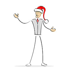 Image showing vector man with santa hat