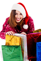 Image showing young lady with christmas gifts