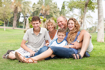 Image showing family posing for camera