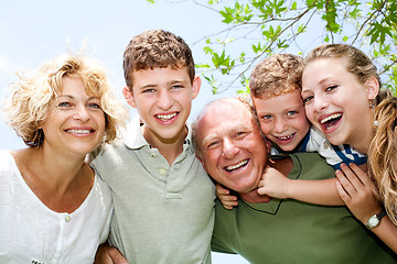 Image showing Close-up shot of a happy family