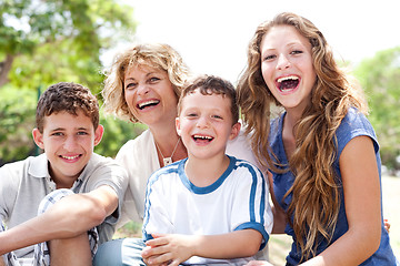 Image showing Mother with grown up daughter and son