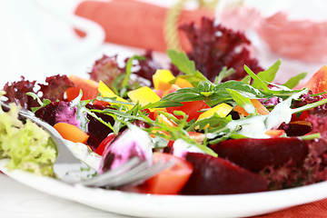 Image showing Vegetable salad with beetroot