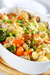 Image showing Baked mixed vegetable