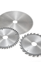 Image showing Circular saw blades for wood isolated on white