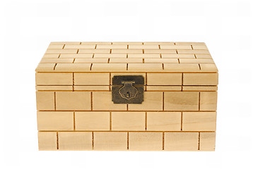 Image showing Closed  wood  box isolated on white background