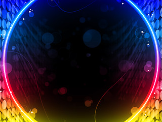 Image showing Disco Abstract Circle Box on Black Background