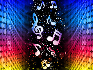 Image showing Party Abstract Colorful Waves on Black Background with Music Not