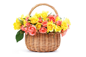 Image showing basket of roses