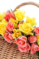 Image showing basket of roses