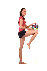 Image showing Girl with soccer ball.