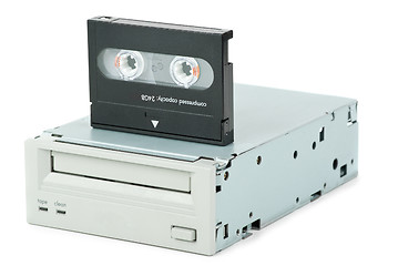 Image showing Internal tape drive unit and cassette