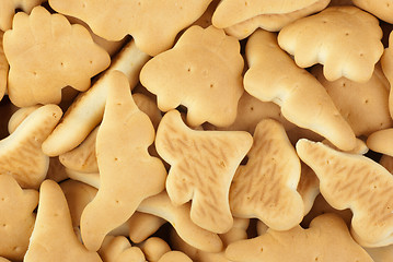 Image showing Abstract background:  dinosaur-shaped cookies