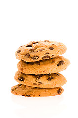 Image showing Chocolate Chip Cookies isolated on the white