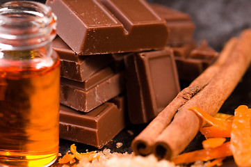 Image showing chocolate with orange and cinnamon