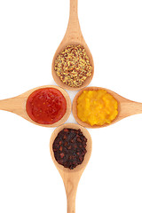 Image showing Mustard, Pickle and Sauce Selection