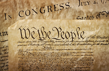 Image showing Close-up of the U.S. Constitution