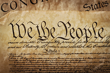 Image showing Close-up of the U.S. Constitution