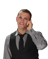 Image showing Young man on the phone