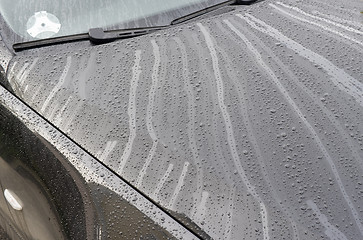 Image showing Wet morning car