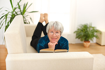 Image showing Senior woman reading