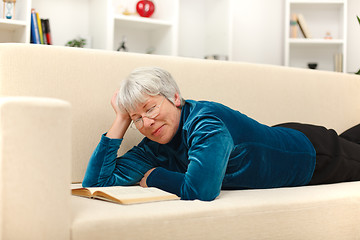 Image showing Senior woman reading