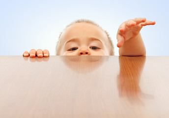 Image showing Looking up onto table