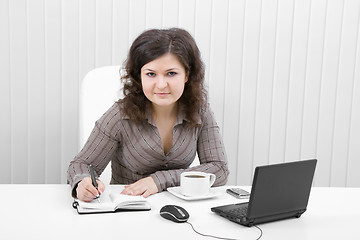 Image showing The young business woman