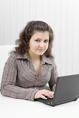 Image showing girl with the laptop