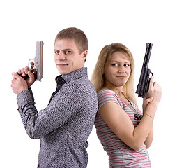 Image showing man and woman with arms
